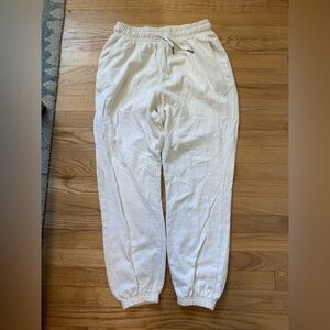 We Wore What Jogger Women’s Medium Cream Sweatpants Drawstring Cotton Jogger